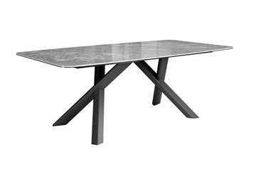Керамический кухонный стол DikLine KS220 керамика Monsoon (серый глянец JA688) / опоры черные в Петропавловске-Камчатском