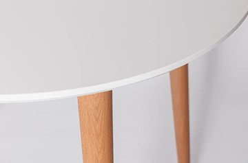 Кухонный стол круглый Белая Эмаль д. 100 см МДФ ножки светлый орех в Петропавловске-Камчатском - предосмотр 21