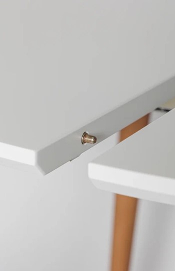 Кухонный стол круглый Белая Эмаль д. 100 см МДФ ножки светлый орех в Петропавловске-Камчатском - изображение 8