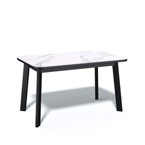 Кухонный стол раскладной AA1200 (черный/керамика мрамор белый) в Петропавловске-Камчатском