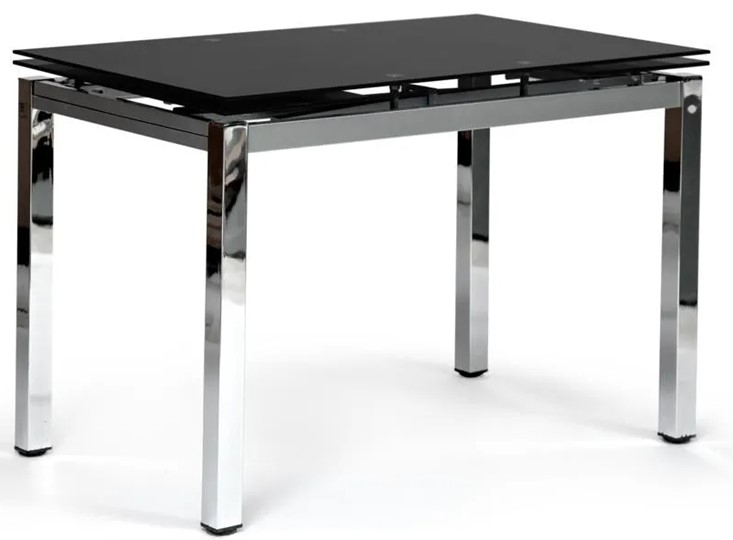 Кухонный раскладной стол CAMPANA ( mod. 346 ) металл/стекло 70x110/170x76, хром/черный арт.11413 в Петропавловске-Камчатском - изображение 1