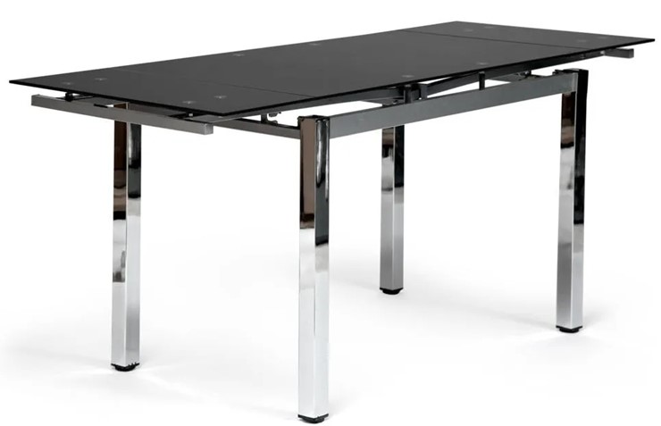 Кухонный раскладной стол CAMPANA ( mod. 346 ) металл/стекло 70x110/170x76, хром/черный арт.11413 в Петропавловске-Камчатском - изображение 2