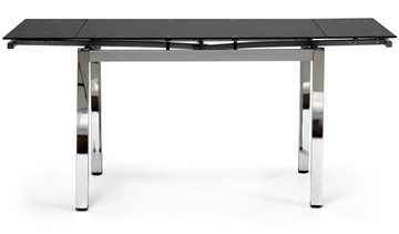 Кухонный раскладной стол CAMPANA ( mod. 346 ) металл/стекло 70x110/170x76, хром/черный арт.11413 в Петропавловске-Камчатском