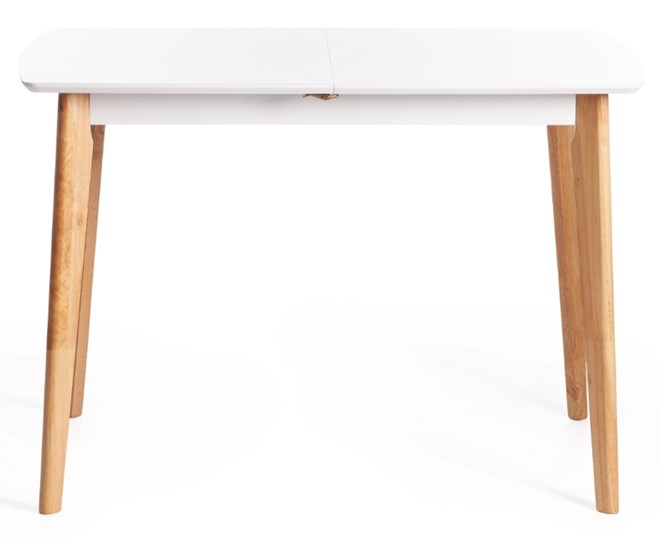 Кухонный раздвижной стол Claire, дерево гевея/МДФ, 110+30x75x75 Белый/натуральный арт.15111 в Петропавловске-Камчатском - изображение 1