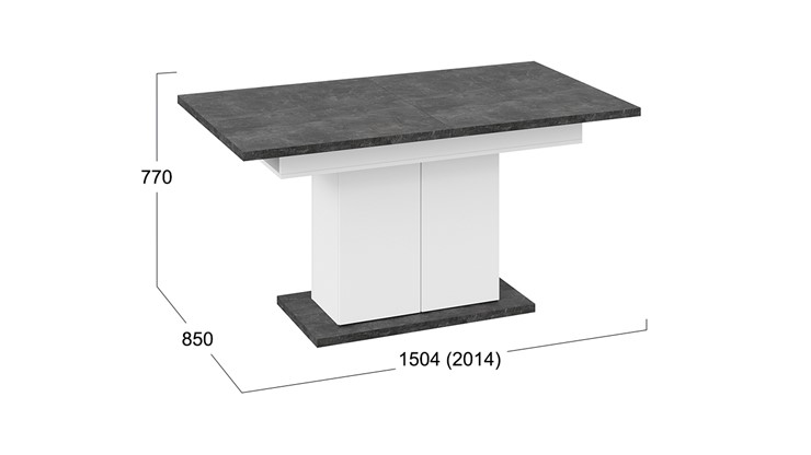 Кухонный стол раздвижной Детройт тип 1 (Белый/Ателье темный) в Петропавловске-Камчатском - изображение 7