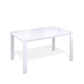 Кухонный раздвижной стол Kenner LL1200 белый/стекло белое глянец в Петропавловске-Камчатском