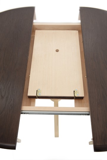 Кухонный стол раздвижной Леонардо-1 исп. Круг 820, тон 4 (Морилка/Эмаль) в Петропавловске-Камчатском - изображение 4
