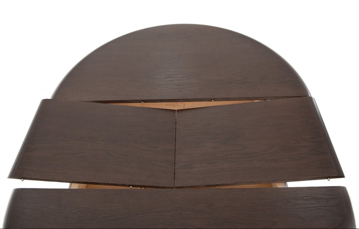 Кухонный стол раздвижной Леонардо-1 исп. Круг 820, тон 4 (Морилка/Эмаль) в Петропавловске-Камчатском - изображение 5