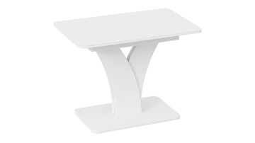 Кухонный раскладной стол Люксембург тип 2 (Белый/Стекло белое матовое) в Петропавловске-Камчатском