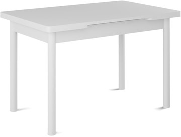 Кухонный стол раздвижной Милан-2 EVO, ноги белые, белый цемент в Петропавловске-Камчатском