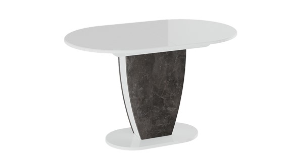 Раздвижной стол Монреаль тип 1 (Белый глянец/Моод темный) в Петропавловске-Камчатском - изображение