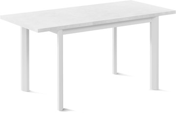 Обеденный раздвижной стол Нагано-1L (ноги металлические белые, белый цемент) в Петропавловске-Камчатском - предосмотр 1