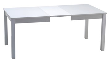 Кухонный стол раскладной Нагано-2 стекло белое opti (хром-лак) в Петропавловске-Камчатском - предосмотр 1