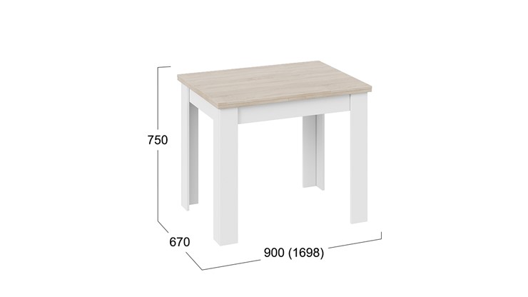 Кухонный стол раздвижной Промо тип 3 (Белый/Дуб сонома светлый) в Петропавловске-Камчатском - изображение 4