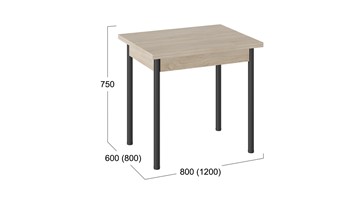 Раздвижной стол Родос тип 2 с опорой d40 (Черный муар/Дуб Сонома) в Петропавловске-Камчатском - предосмотр 2
