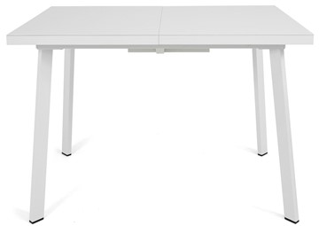 Кухонный стол раскладной Сальвадор-2G (ноги белые, стекло cristal/белый цемент) в Петропавловске-Камчатском - предосмотр 1