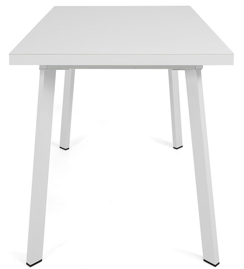 Кухонный стол раскладной Сальвадор-2G (ноги белые, стекло cristal/белый цемент) в Петропавловске-Камчатском - изображение 2