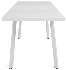 Кухонный стол раскладной Сальвадор-2G (ноги белые, стекло cristal/белый цемент) в Петропавловске-Камчатском - предосмотр 4