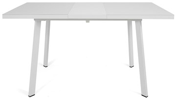 Обеденный раздвижной стол Сальвадор-1G (ноги белые, стекло cristal/белый цемент) в Петропавловске-Камчатском - предосмотр 5