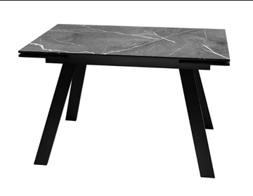 Раздвижной стол SKL 140, керамика черный мрамор/подстолье черное/ножки черные в Петропавловске-Камчатском