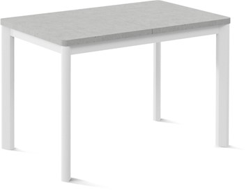 Кухонный стол раскладной Токио-1L (ноги металлические белые, светлый цемент) в Петропавловске-Камчатском