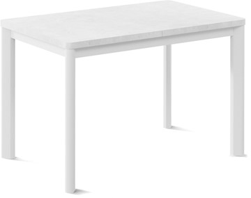 Кухонный стол раздвижной Токио-2L (ноги металлические белые, белый цемент) в Петропавловске-Камчатском