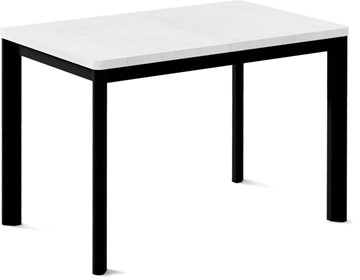 Кухонный стол раскладной Токио-2L (ноги металлические черные, белый цемент) в Петропавловске-Камчатском - предосмотр