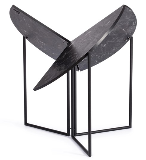Стол складывающийся YOOP (mod. 1202) ЛДСП+меламин/металл, 100х100х72, чёрный мрамор/чёрный, арт.19491 в Петропавловске-Камчатском - изображение 1