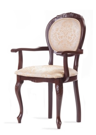 Обеденный стул Барокко с резьбой и подлокотниками (стандартная покраска) в Петропавловске-Камчатском - изображение