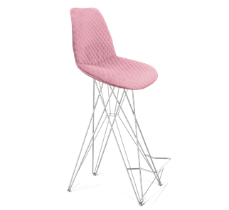 Барный стул SHT-ST29-С22 / SHT-S66 (розовый зефир/хром лак) в Петропавловске-Камчатском