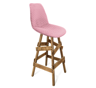 Барный стул SHT-ST29-С22 / SHT-S81 (розовый зефир/брашированный коричневый) в Петропавловске-Камчатском