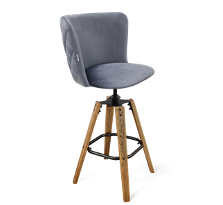Барный стул SHT-ST36-3 / SHT-S93 (нейтральный серый/браш.коричневый/черный муар) в Петропавловске-Камчатском