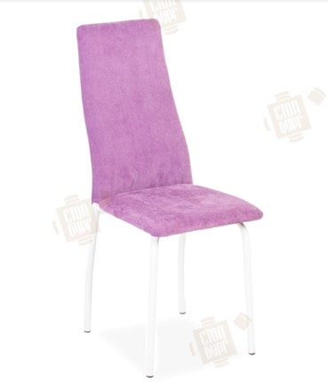 Обеденный стул Волна, каркас металл белый, инфинити фиолетовый в Петропавловске-Камчатском - изображение