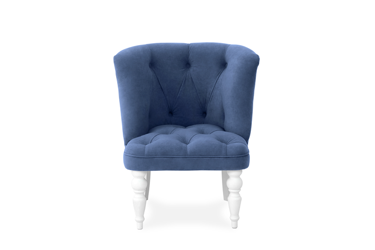 Кресло Бриджит синий ножки белые в Петропавловске-Камчатском - изображение 1