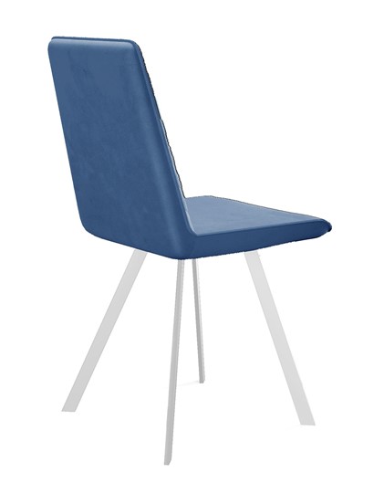 Обеденный стул 202, микровелюр B8 blue, ножки белые в Петропавловске-Камчатском - изображение 2
