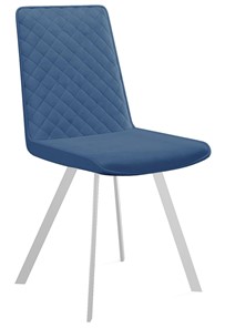 Обеденный стул 202, микровелюр B8 blue, ножки белые в Петропавловске-Камчатском - предосмотр