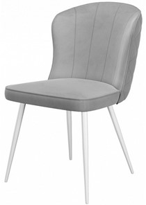 Обеденный стул 209, микровелюр B22 grey, ножки белые в Петропавловске-Камчатском - предосмотр