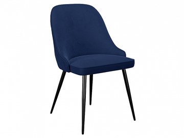 Обеденный стул 256, микровелюр К17 синий, ножки черные в Петропавловске-Камчатском