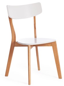 Обеденный стул Claire, дерево гевея/МДФ 48x49,5x81,5 Белый/натуральный арт.19580 в Петропавловске-Камчатском
