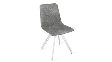 Обеденный стул Хьюго К4 (Белый матовый/Микровелюр Wellmart Silver) в Петропавловске-Камчатском