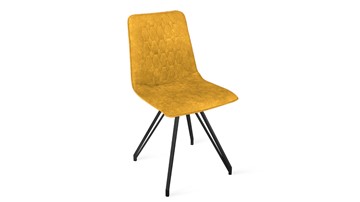 Обеденный стул Хьюго К4 (Черный муар/Микровелюр Wellmart Yellow) в Петропавловске-Камчатском
