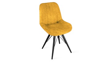 Обеденный стул Марвел Исп. 2 К3 (Черный муар/Микровелюр Wellmart Yellow) в Петропавловске-Камчатском