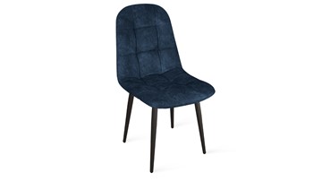Обеденный стул Райс К1С (Черный муар/Микровелюр Wellmart Blue) в Петропавловске-Камчатском