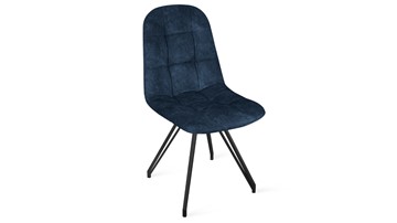 Обеденный стул Райс К4 (Черный муар/Микровелюр Wellmart Blue) в Петропавловске-Камчатском