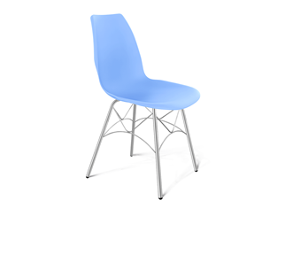Обеденный стул SHT-ST29/S107 (голубой pan 278/хром лак) в Петропавловске-Камчатском