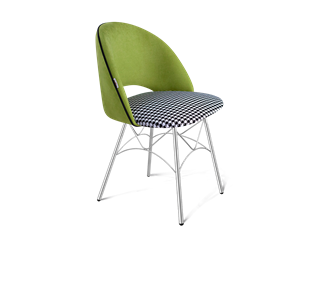 Обеденный стул SHT-ST34-3 / SHT-S107 (оливковый/гусиная лапка/хром лак) в Петропавловске-Камчатском