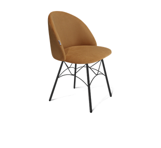 Обеденный стул SHT-ST35 / SHT-S107 (горчичный/черный муар) в Петропавловске-Камчатском