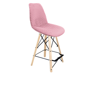 Полубарный стул SHT-ST29-С22 / SHT-S80-1 (розовый зефир/прозрачный лак/черный) в Петропавловске-Камчатском
