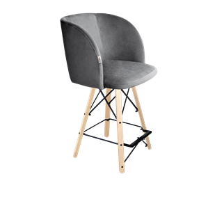 Полубарный стул SHT-ST33 / SHT-S80-1 (угольно-серый/прозрачный лак/черный) в Петропавловске-Камчатском