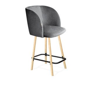 Полубарный стул SHT-ST33 / SHT-S94-1 (угольно-серый/прозрачный лак/черный муар) в Петропавловске-Камчатском